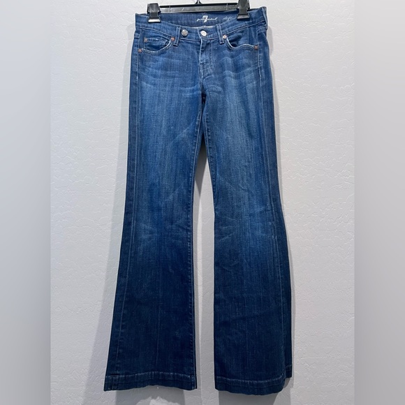 7 for All Mankind DOJO Jeans Women’s Size 27 Dark Wash Flare Leg U115B380S - Picture 2 of 9